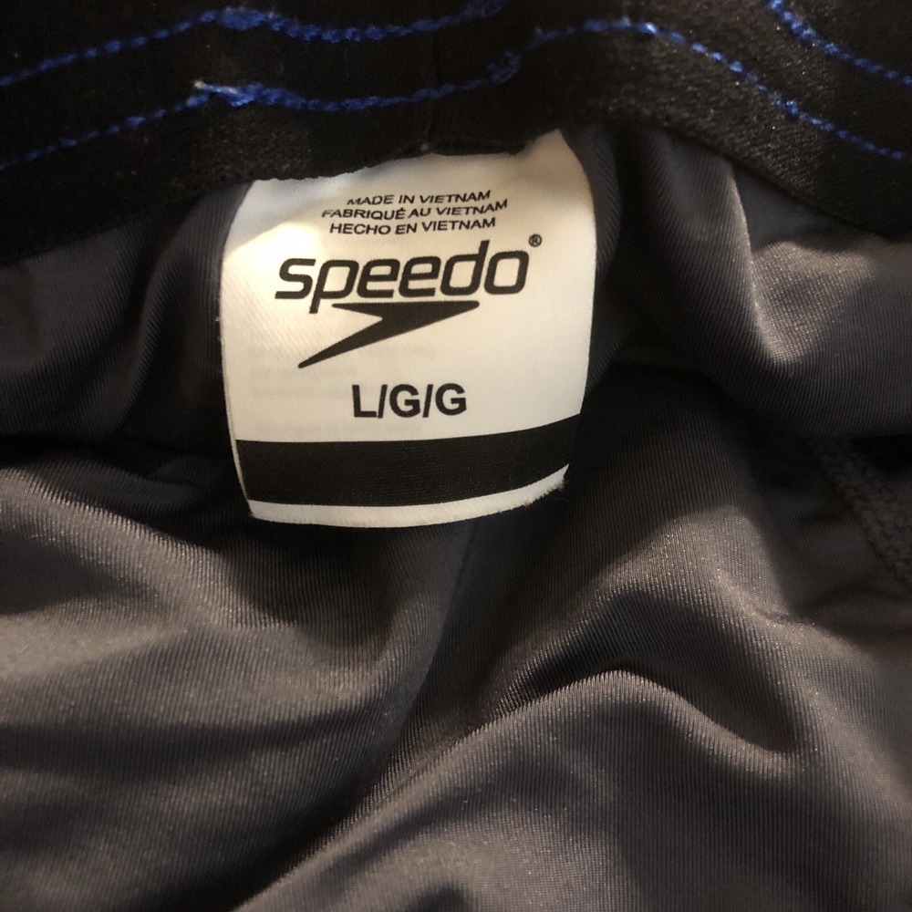 Speedo Mens Hybrid Swim Shorts Large Blue/ Black Built-In Boxer Brief Drawstring - Picture 4 of 7